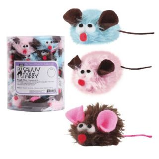 Savvy Tabby Snuggle Mice Canister 48 Pieces Cat Toy   US1739 48
