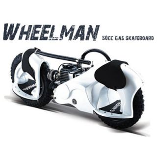 Big Toys Wheelman 50cc Gas Skateboard in White   WM 01_White
