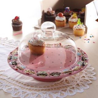 American Atelier Confection 10 Pedestal Cupcake Cake Plate with Dome