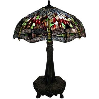 Warehouse of Tiffany Dragonfly Red / Purple Table Lamp   S22 16+BB56