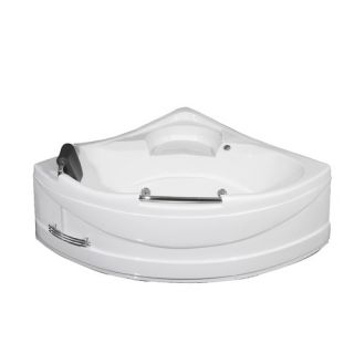 59 x 59 Corner Whirlpool Bath Tub in White