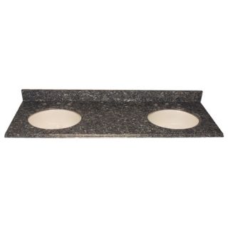 22 x 61 Granite Double Bowl Vanity Top with 8 Centers