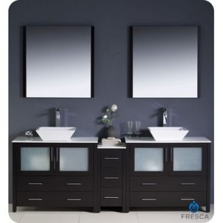 Fresca Torino 84 Modern Double Sink Bathroom Vanity with Side Cabinet