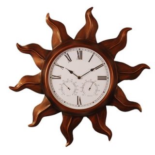 Ashton Sutton Copper Sun Indoor / Outdoor Wall Clock
