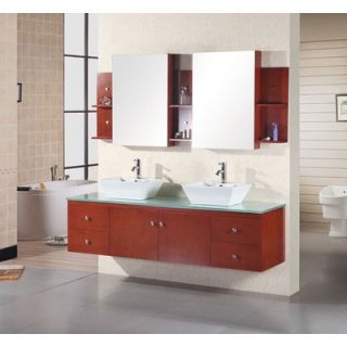 Design Element Portland 71 Double Sink Bathroom Vanity   DEC071B W