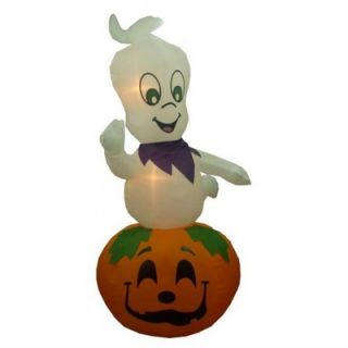 BZB Goods 9 Halloween Inflatable Animated Ghost on Pumpkin