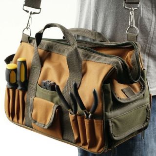 Trademark Global Rugged Nylon Multi Pocket Tool Bag with Shoulder