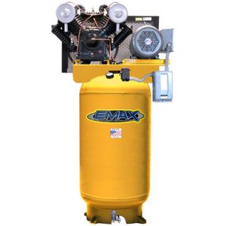 EMAX 7.5 HP 80 Gallon 1PH Vertical 2 Stage Statonary Air Compressor