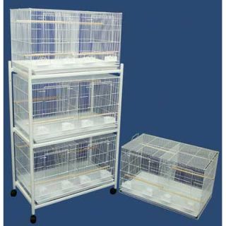 YML Four Medium Bird Breeding Cages with Divider and One 3 Tier Stand