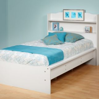 Prepac Aspen Twin Platform Bed with Integrated Bookcase