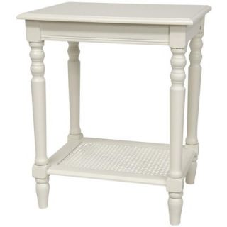 Oriental Furniture Rectangular Side Table in White  