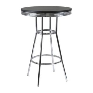Winsome Summit Pub Table with Metal Legs in Black