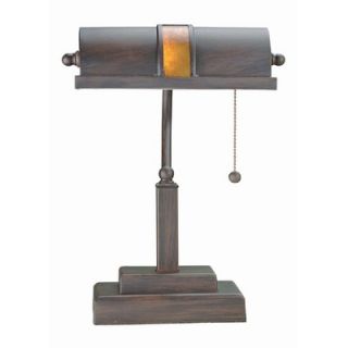 Lite Source Mica Banker Desk Lamp in Antique Bronze