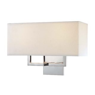 George Kovacs Sconces Wall Sconce in Chrome with Off White Linen Shade