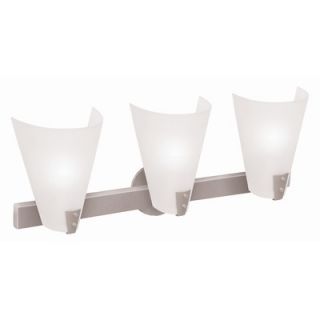 Access Lighting Vapor Vanity Light with Line Frosted Glass in Brushed