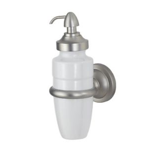 Feiss White Porcelain Soap Lotion Dispenser with Pewter Finish