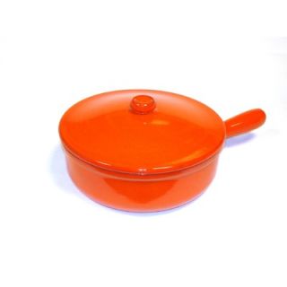 Piral Terracotta 3.5 Quart Deep Saucepan with Lid in Orange