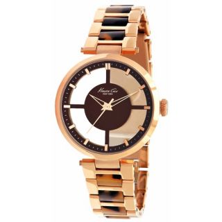Womens Plastic Bracelets Watch in Brown and Rose Gold