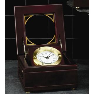 Bey Berk Brass Clock in Mahogany Box