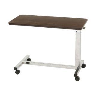 Drive Medical Low Height Overbed Table in Walnut