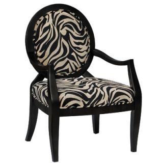  Gold Accent Chair with Brown and Black Striped Tiger Fabric   130 03G