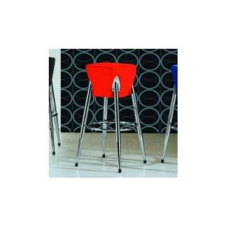 International Design Space Bar Stool with Red Seat in Chrome   J012