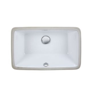 Undermount 20 Rectangular Vitreous China Bathroom Sink in White