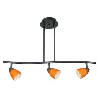 Cal Lighting Serpentine Three Light Track Light with Amber Glass in