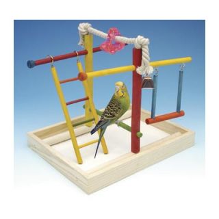 Penn Plax Medium Wooden Playground Bird Activity Center