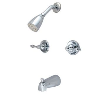 Elements of Design Diverter Tub and Shower Faucet with Metal Lever