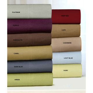 Tribeca Living Luxury Solid Flannel Deep Pocket Sheet Set