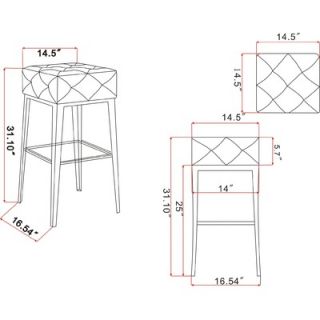 Chintaly Square Backless Stool   0504 CS / 0504 BS
