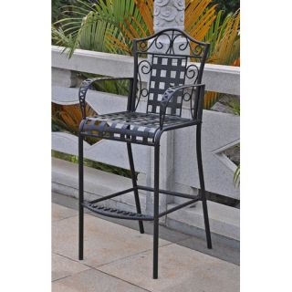Mandalay Outdoor Iron Bar Height Patio Chair (Set of 2)