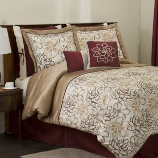 Lush Decor Florino Bedding Collection in Taupe / Red   Florino