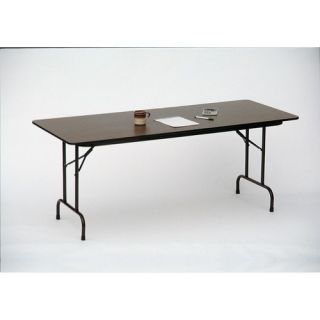 Melamine Top Folding Table in Medium Oak/Dove Gray