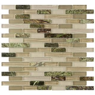 EliteTile Sierra 11 3/4 x 12 Glass and Stone Piano Mosaic in