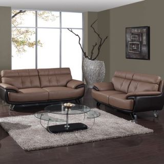 Global Furniture USA Cassie Bonded Leather Sofa and Loveseat Set