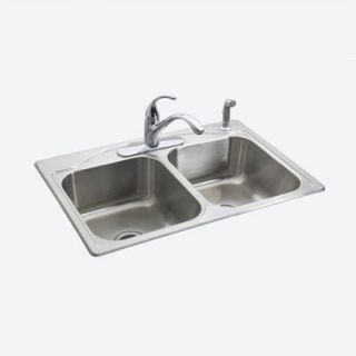 Kohler Cadence™ self rimming kitchen sink with four hole faucet