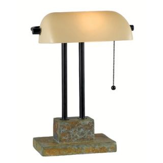 Kenroy Home Greenville One Light Banker Lamp in Natural Slate