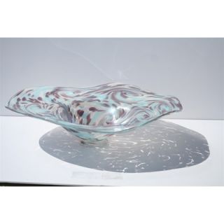 White Walls Hand Blown Decorative Bowl in Blue and Purple