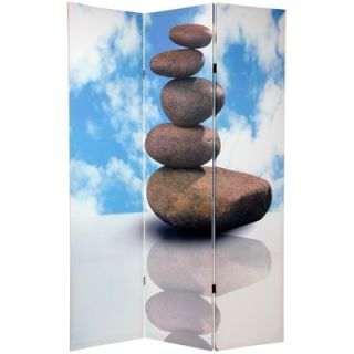 Double Sided Zen Room Divider in Brown Stones   CAN ZEN2