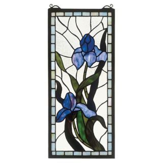 Tiffany Floral Nouveau Iris Stained Glass Window