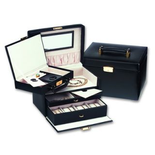 Budd Leather Ladies Classic Jewelry Box with Removable Attachment in