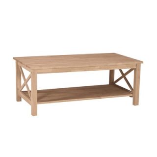 International Concepts Unfinished Wood Hampton Coffee Table