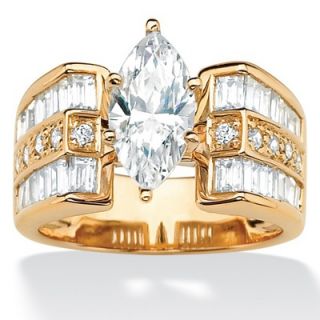 Palm Beach Jewelry Sterling Silver/Gold Cubic Zirconia Ring