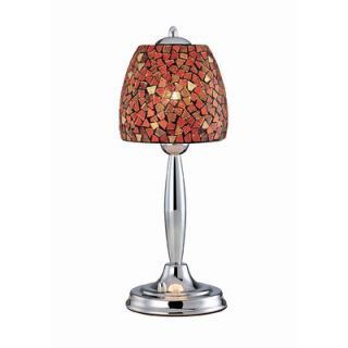 Lite Source Table Lamp in Chrome with Red Mosaic Glass   LS 20485RED