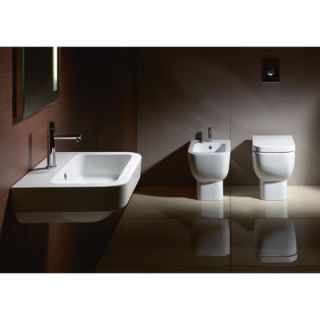 GSI Collection Traccia Modern Curved White Ceramic Wall Hung Bathroom