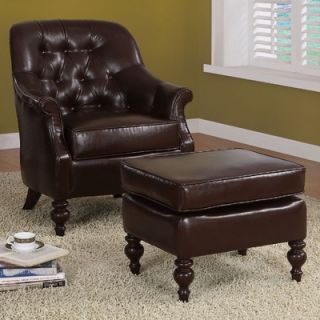 Powell Classic Seating Chair and Ottoman in Brown