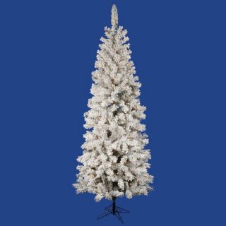 Flocked Pacific Pine 5.5 Artificial Pencil Christmas Tree with LED
