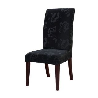 Powell Classic Seating Floral Velvet Tone On Tone Slipcover in Black